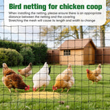 50 x 100 ft Bird Netting for Chicken coop 2.4" Mesh Poultry Netting, Protects Garden, Fruit Trees & Poultry from Birds & Small Animals