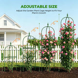 2 Pack Garden Obelisk Trellis for Climbing Plants, 6 FT Metal Rustproof Plant Support Rose Trellis, Tower Potted Cages for Flowers Fruits Vegetable Vines Indoor & Outdoor, Green(4 Tiers)