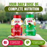 Juce Original Formula - Organic Super Fruit & Veggies Supplement - Gluten/Gelatin Free, Soy Free & Vegan- Reds & Greens Superfood Capsules- 23 Fruits & 23 Vegetables (180 Count)- By Terra Kai Organics