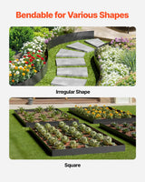 VEVOR Steel Landscape Edging, 6 Packs 40 x 8 in Rust-Resistant Metal Landscape Edging, Bendable Garden Edging Border, Heavy Duty Lawn Edging, Easy-to-Install, Flower Bed Yard Pathway Divider Black