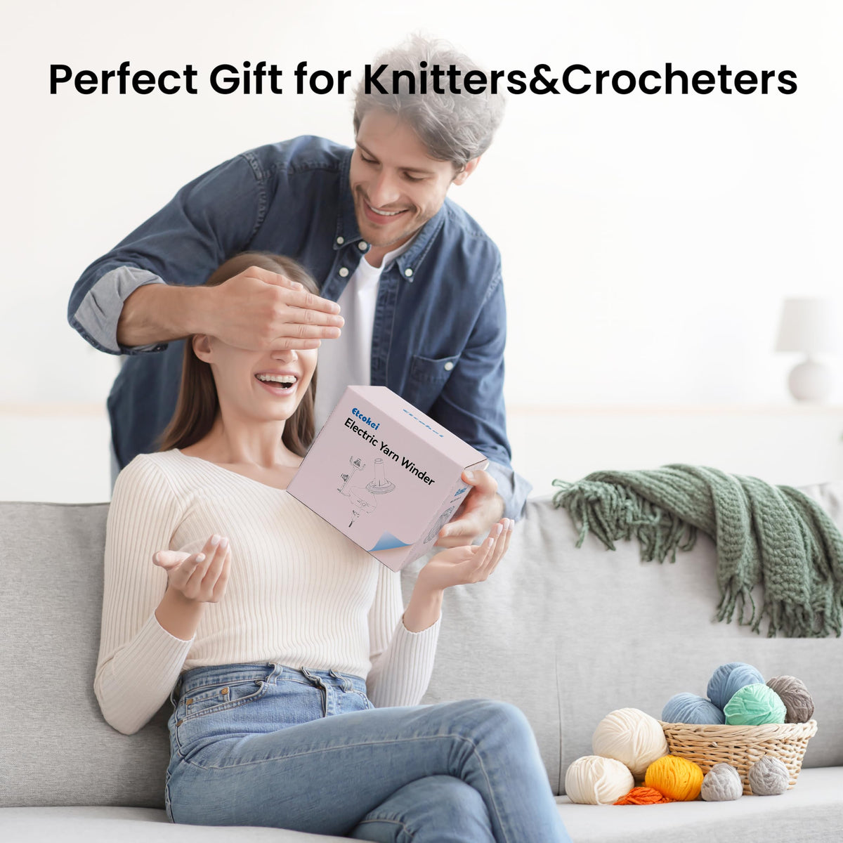 Etcokei Yarn Winder Electric, Auto Compact Cake Winding for Knitting Lovers