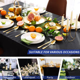 Fixwal 3 Pack 6FT Black Tablecloth Rectangle Spandex Fitted Table Cover