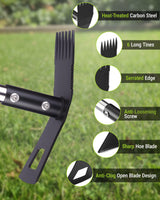 WORKPRO Weed Puller Tool with Long Handle, 2-in-1 Garden Hoe & Weed Rake