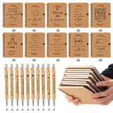 Kosiz 100 Pcs/ 50 Set Christmas Christian Gifts Bulk Include Spiral Notebook and Bible Verse Ballpoint Pen Prayer Journal Religious Notepad Church Gifts for Women Men Sunday School Teacher Pastor