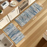 KIMODE Christmas Anti Fatigue Kitchen Mats for Floor 2 Piece, Blue Grey Farmhouse Kitchen Rugs 17"x47"+17"x29", Non Slip Waterproof Kitchen Floor Mats, Standing Mats for Laundry Office Sink Desk