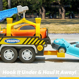 Kids Tow Truck Toys for 3 4 5 6 7 Years Old Boys, Toddler Car Toys, Large Truck with 2 Transformation Cars and Multi-Functional Trailer, Crane with Lights and Sounds, Christmas Birthday Gifts