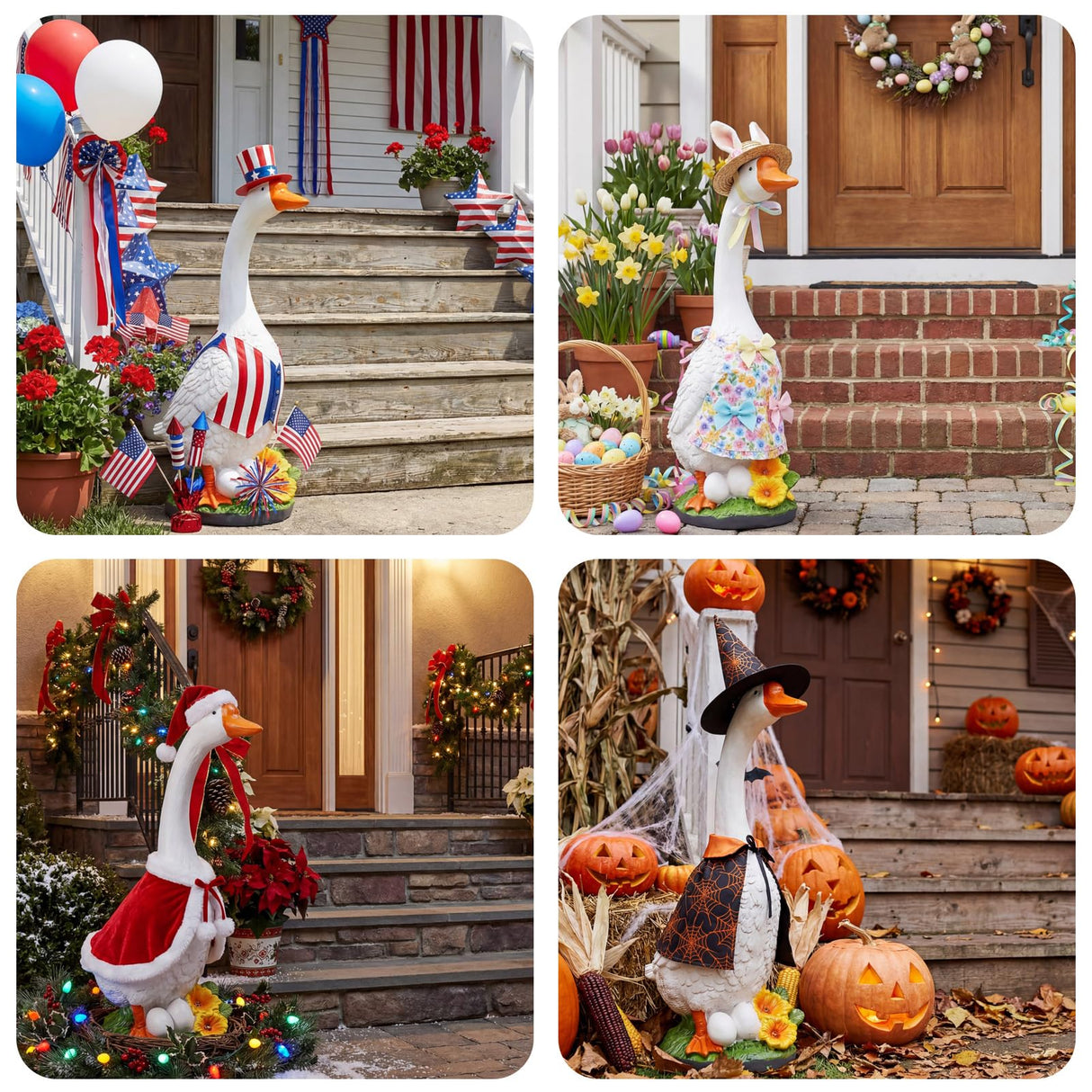 vchin Large Porch Goose Statue, 23 inch Large Porch Goose Statue, Suitable for Porch, Balcony, Courtyard, Garden, Lawn Decor Unique Housewarming Gift