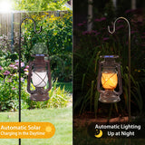 Solar Lanterns Outdoor Waterproof, 2 Pack Bronze Flickering Flame Lights