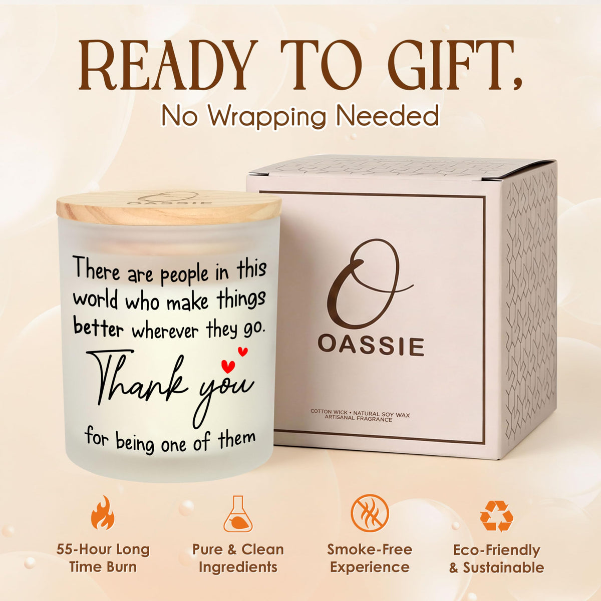 OASSIE Thank You Gifts for Women - Vanilla Lavender Scented Candle 10 oz