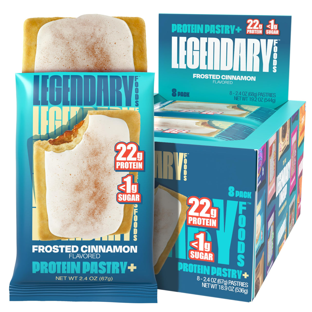 Legendary Foods 22g Protein Pastry - High Protein Breakfast & Meal Replacement Bar - Keto Friendly, Gluten Free, Diabetic Friendly Low Carb Snacks