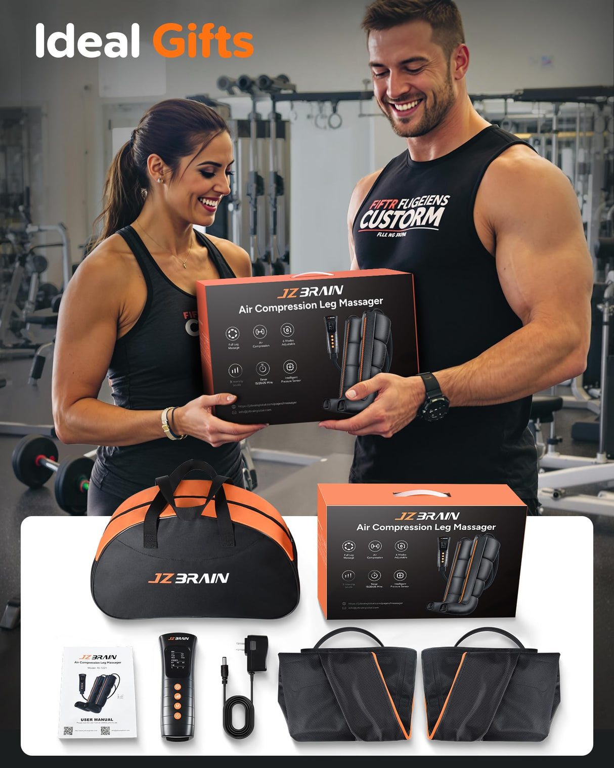 JZBRAIN Sequential Air Leg Compression Massager - FSA HSA Professional Full Leg Compression Boots for Athletes - Adjustable Intensity for Post-Workout Muscle Relaxation - Gifts for Him Her