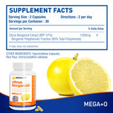 BergaMet Citrus Bergamot Supplement, 170:1 Extract, 1200mg per Serving, 80% Polyphenols, Italian Citrus Bergamot Supplement for High Cholesterol, 120 Capsules, 2 Months, Made in The USA