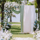 Wokceer Square Wedding Arch Backdrop Stand White Metal Arch 8FT x 8FT