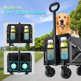 280LBS Collapsible Wagon Cart Foldable, Lightweight Grocery Cart with Wheels