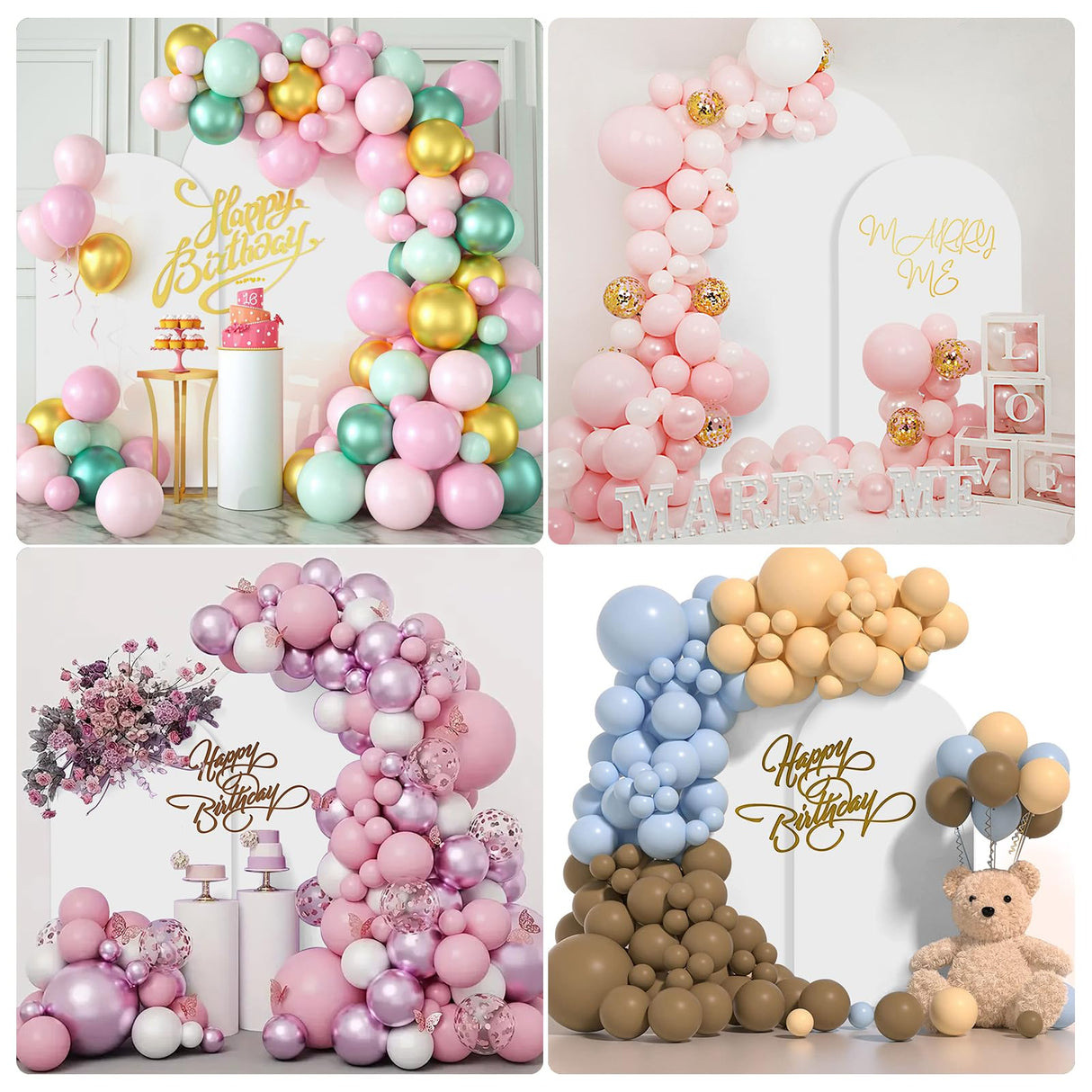 SuuWoee Wedding Arch Backdrop Stand Set of 2 With White Cover (7.2FT+6FT)