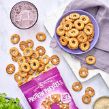 Crisp Power Protein Pretzels, Sesame, High Protein Vegan Keto Snack, 27 G Plant Based Protein, Low Carb Crunchy Pretzel Snacks, Sugar Free, No Seed Oils, 1.75 oz Bags, 24 Pack