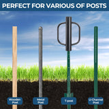 Fence Post Driver, 12LBS Fence Post Driver with Handle, 2.7 inch Inner Diameter Hand Post Pounder, Heavy Duty T Post Rammer Driver Tool for Wooden Post U Channel Fence Post Metal Post, Black 17 Inch