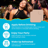 Party Recovery Patches 42 Pack - Wake Up Refreshed & Energized with Our 100% Natural Ingredients Patch - Skin-Friendly & Waterproof - Apply Before Drinking - Enhanced Morning Formula