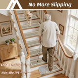 COSY HOMEER Soft Stair Treads 15pcs Non-Slip Carpet Mat 28inX9in Indoor Stair Runners for Wooden Steps,Stair Rugs for Kids and Dogs, 100% Polyester TPE Backing Beige
