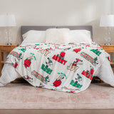 Berkshire Blanket Peanuts® VelvetLoft® Cute Character Snoopy Plush Blanket,Christmas Snowy Scene,King 90 in x 108 in (Official Peanuts® Product)