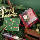 RUSPEPA 30" X 32.8' Reversible Christmas Wrapping Paper Large Paper Roll, Jumbo Roll, Santa Claus, Snowman and Candy Cane Design Gift Wrap for Kids, Friends, Family, Xmas Holiday Gifts