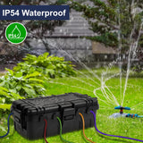 OUTDSPLY Medium Outdoor Electrical Box (11.6x5.2x4.1 inch), IP54 Waterproof Extension Cord Cover w/ 6 Cable Entry, Weatherproof Connection Box for Power Strip, Plug, Timer, Holiday Lights, Black