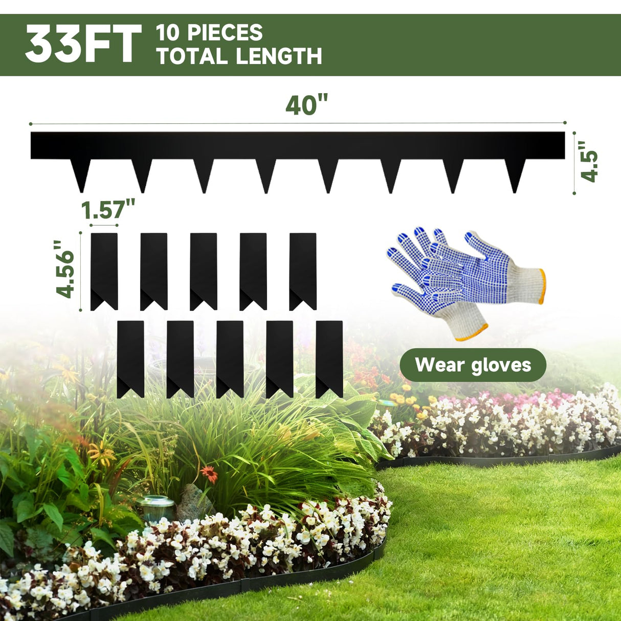 Steel Landscape Edging 4.5 Inch Metal Landscape Edging 33Ft Total 10-Pack