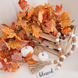 CQURE 5 Pack Fall Leaf Garland, Total 29.5Ft Artificial Fall Vines Autumn Garland Fall Maple Leaves Thanksgiving Decor for Home Wedding Fireplace Christmas