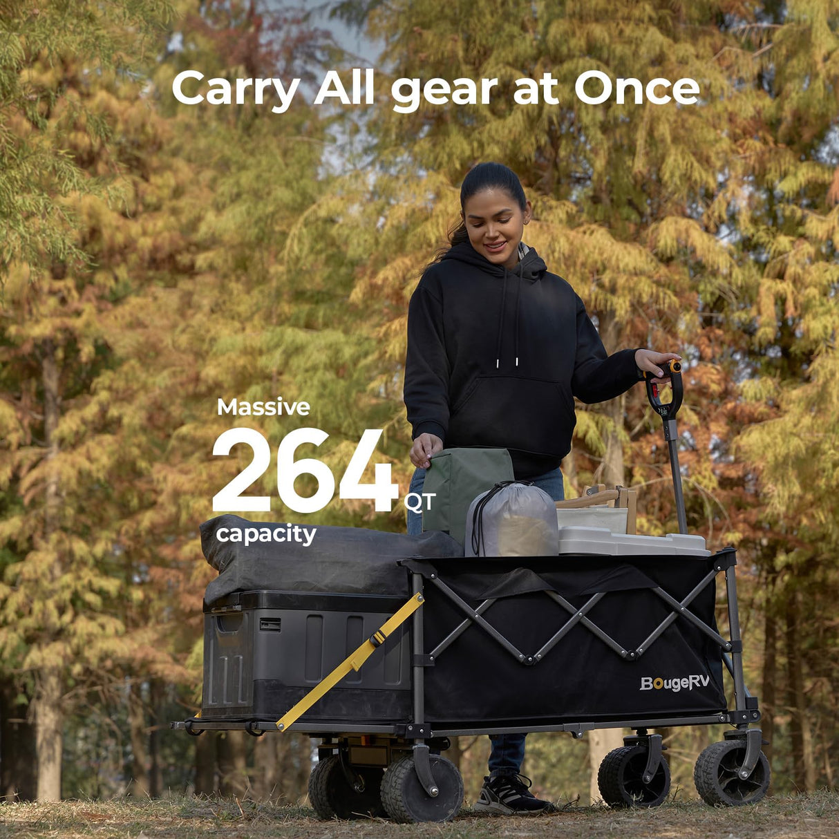 BougeRV Electric Utility Wagon with 133Wh Battery, Up to 440 lbs Load