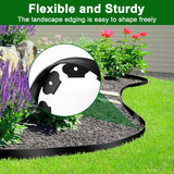 Landscape Edging, 2 Inch Tall 33 Ft No Dig Landscape Garden Edging Border Kit with 50 Anchoring Spikes, Plastic Garden Border for Landscaping Flower Bed Lawn Yard Grass Paver Pathway Walkway, Black