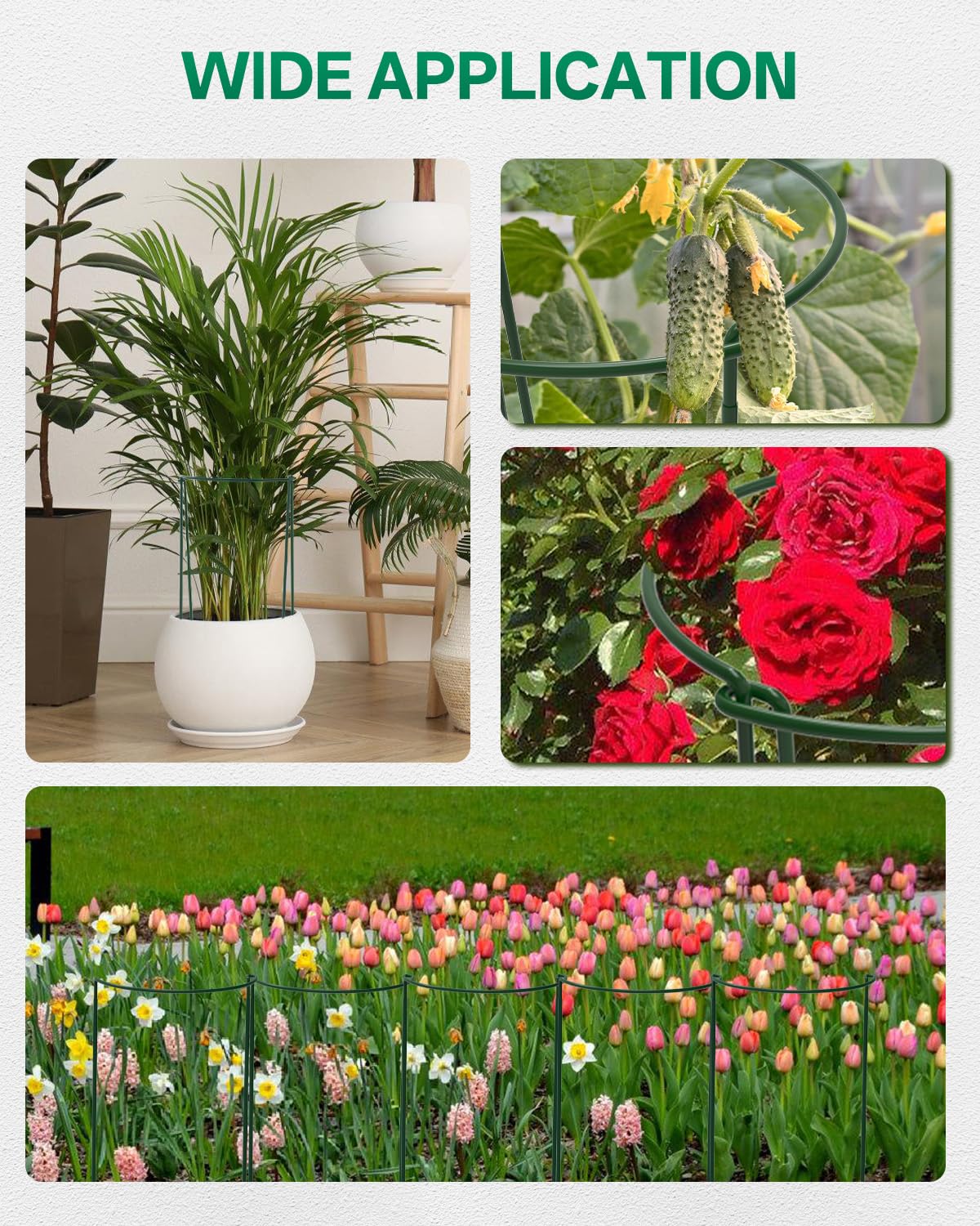 8 Pack 24 In Plant Support Stakes, Peony Cages And Supports with 15 Lables