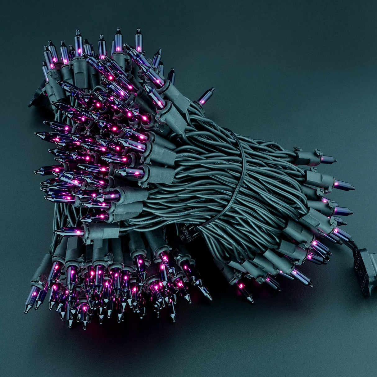 YULETIME 200 Purple Halloween Lights with Black Wire, Pack of 2 Sets 33 ft 100 Count UL Certified Christmas String Lights (Purple)