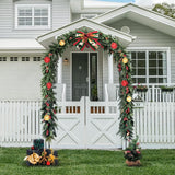 Garden Arch, Outdoor Flower Garden Arch Trellis, Sturdy Steel Arbor for Climbing Plants, Wedding Decoration, 7'8" H x 4'5" W, Dark Green