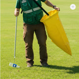 Faccito 1 Pack Litter Bag with Shoulder Strap Trash Pickup Bag Holder Lawn Leaf Chute Vinyl 4.45 Cubic Feet No Bending Portable Trash Picker Grabber for Patio Yard Garden (Yellow)