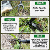 HWLANTU Stand Up Weed Puller Tool with 58" Adjustable Long Handle, 2 in 1 Heavy Duty Manual Weeder & Garden Hoe, 4-Claw Steel Head Weed Remover with Gloves for Yard Lawn Patio Flower Bed