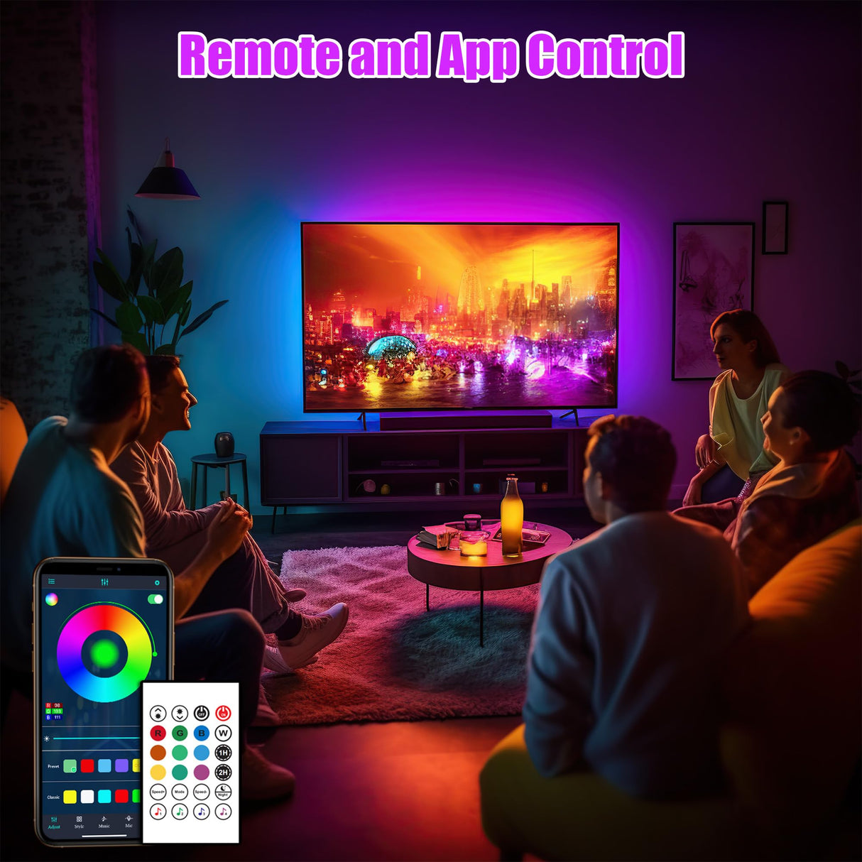 maylit 18ft ICRGB TV LED Backlight for 75-85in TVs