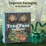 Flytime Tree Face Garden Decor with Bird Feeder - 12 Inch Whimsical Outdoor Statue, Weather Resistant Resin Tree Hugger Art for Yard & Garden