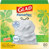 Glad Tall Kitchen Trash Bags 13 Gallon, Gain Original Garbage Bags, Odorshield with Drawstring, 80 Count