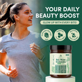 Natural Rems Sea Moss Gummies 16-in-1 - Ashwagandha Black Seed Oil Bladder Wrack Turmeric Vitamin C & D3 with Manuka Burdock Root Dandelion Yellow Dock Elderberry Apple Cider Vinegar (Green Apple)