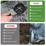 JELNER Garden Stakes,6 Inch 11 Gauge 100pcs Galvanized Landscape Staples + 100pcs Gaskets + 1Pick Hook, Tent Stakes Landscaping Fabric SOD Pins for Weed Fabric Barrier,Groud Cover,Fence