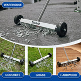 Toolwiz Magnetic Pick Up Sweeper 17-inch Heavy Duty Magnet Pickup Lawn Sweeper Roofing Tools, 8.8 Lbs Yard Tools with Smooth Wheels to Clean Nails for Construction