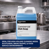 Amazon Basics Commercial Liquid Dish Soap, Long-Lasting Suds, Concentrated Formula, 1 Gallon, Pack of 2