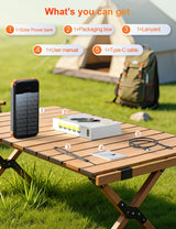 SOXONO Solar Power Bank 40000mAh PD20W Fast Charging Portable Solar Charger