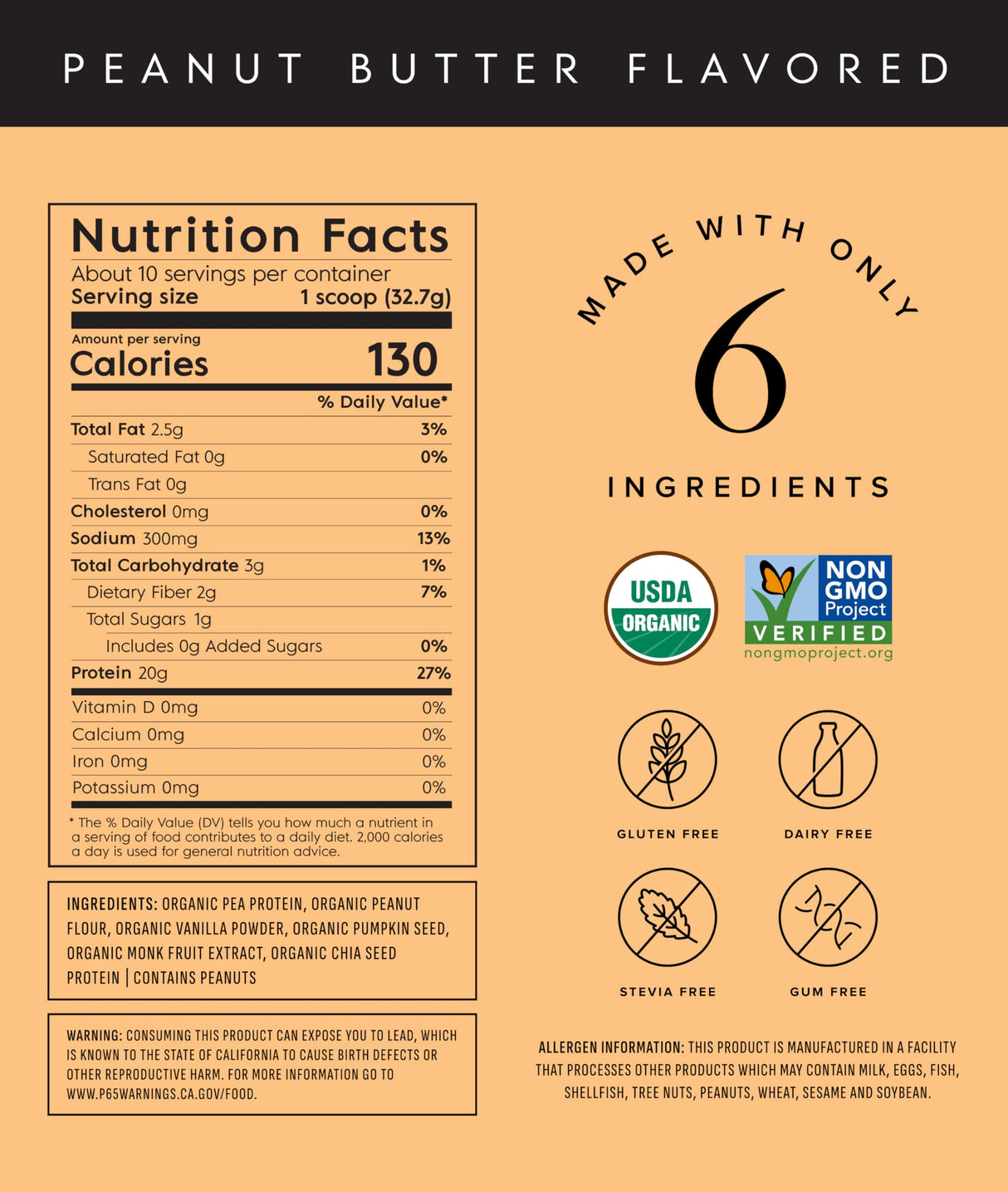 Truvani Vegan Pea Protein Powder | Peanut Butter | 20g Organic Plant Based Protein | 10 Servings | Keto | Gluten & Dairy Free | Low Carb | No Added Sugar