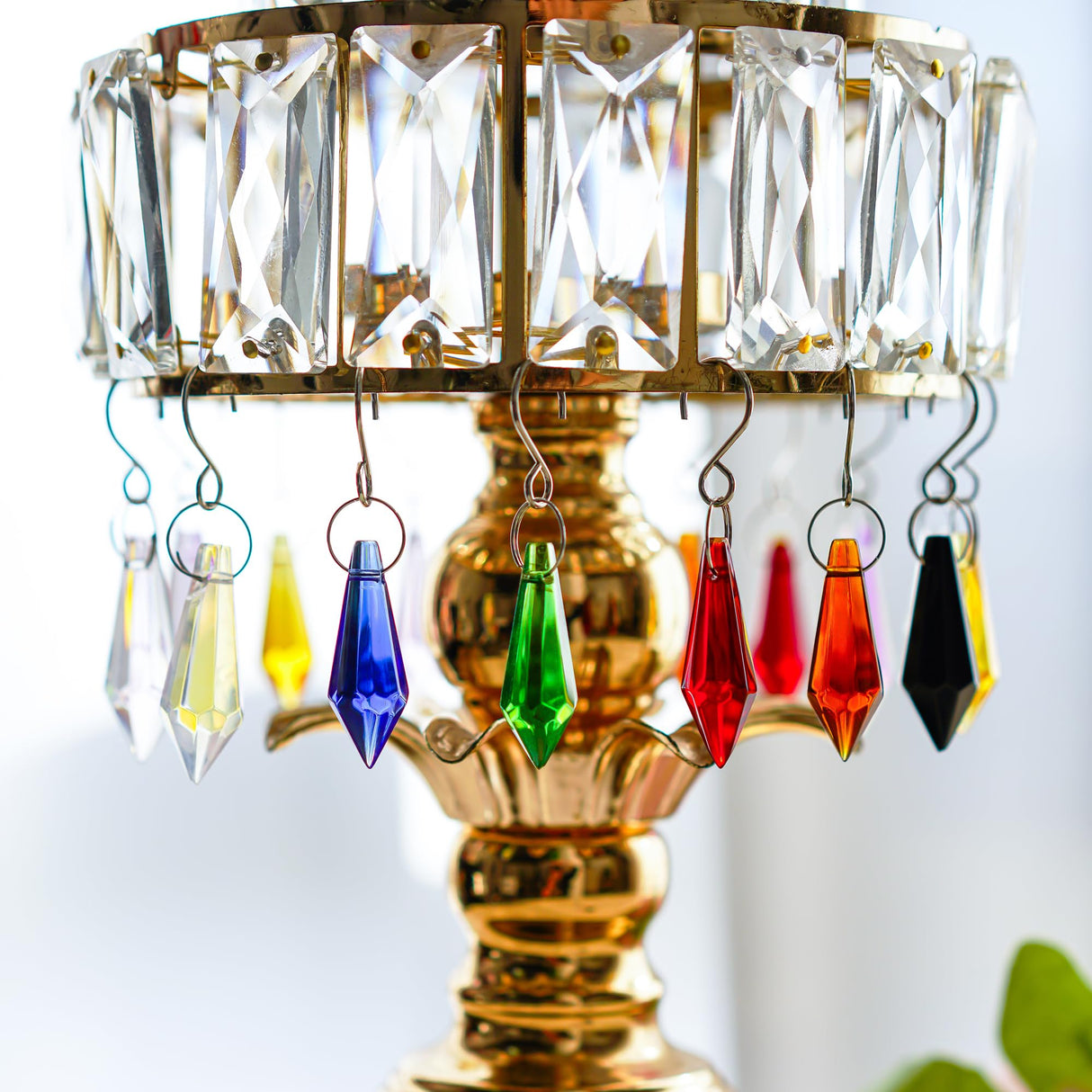 50 Pcs 38mm Multi-Color Crystal Icicle Prisms Chandelier Hanging Lamp Decor