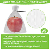 25 Pcs Fruit Protection Wire Mesh Bags 6 x 8 Inch Fruit Bags with Clips and Ties for Fruit Trees Netting Cover Bags Mesh Fruit Protectors for Vegetables Tomato Apple Mango Berry Roots Pl