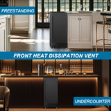 Commercial Ice Maker Machine 120 LBS/24H, 40 Ice Trays 60 LBS Cold Preservation Bin for 4-6 H, Freestanding Undercounter Ice Maker Stainless Steel, Ice Machine for Restaurant Bar Kitchen Cafe, Black