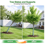 Fuuner Tree Stakes and Supports Kit, 3 Pack Spiral Tree Stakes with Straps & Turnbuckles, Tree Support Stakes for Leaning Trees and Young Trees