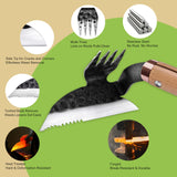 AON Japanese Weeding Sickle & Hand Hoe, 4-Tine Uprooting Garden Tool