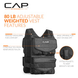 CAP Barbell Adjustable Weighted Vest, 80 lb